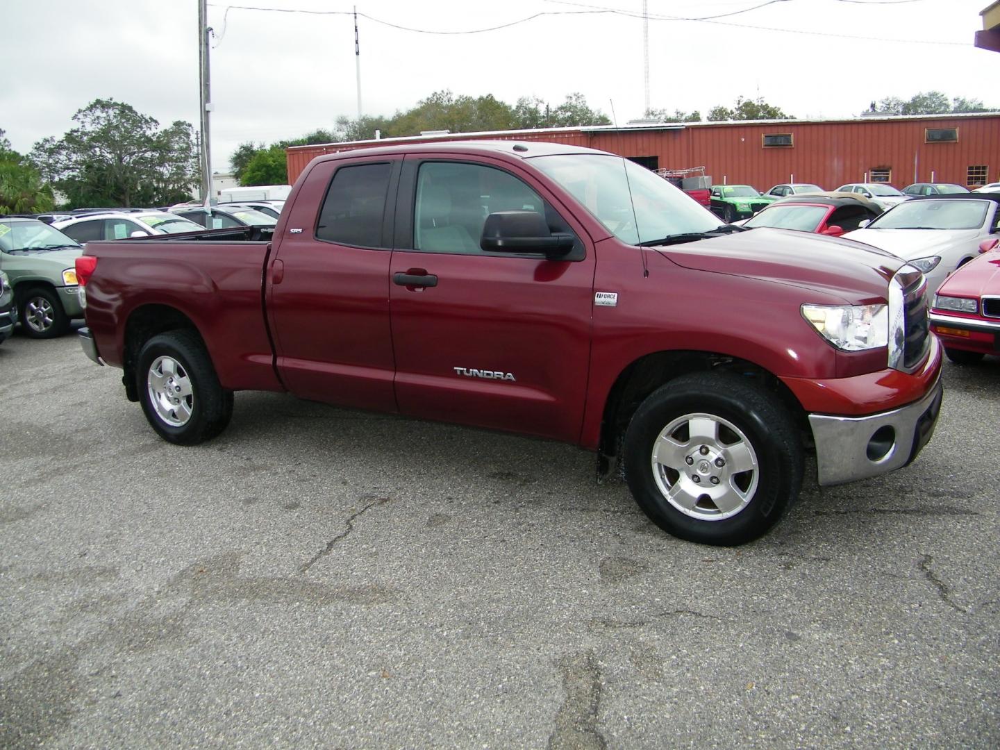 2010 Maroon /Gray Toyota Tundra SR5 Double Cab 4.6L 2WD (5TFRM5F14AX) with an 4.6L V8 DOHC 32V engine, 5-Speed Automatic Overdrive transmission, located at 4000 Bee Ridge Road, Sarasota, FL, 34233, (941) 926-0300, 27.298664, -82.489151 - Photo#7